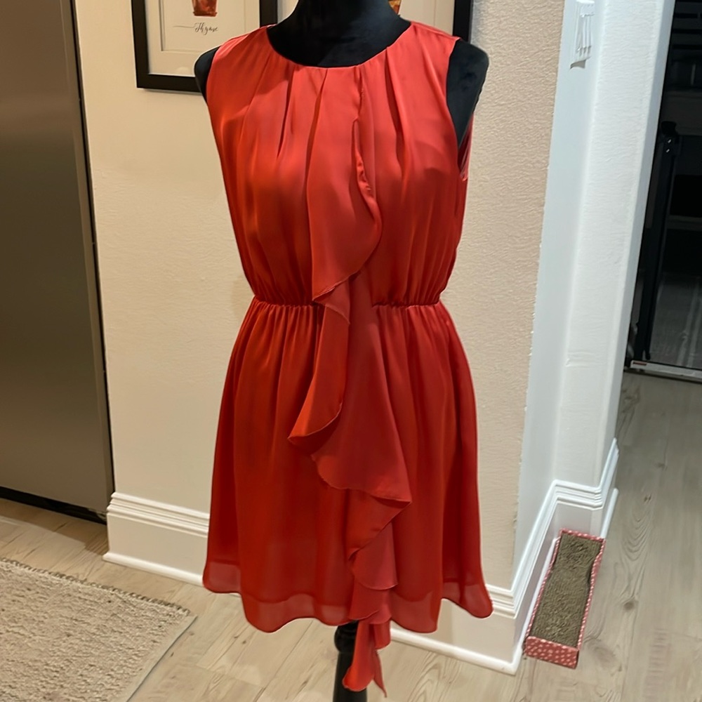 Satin dark orange dress